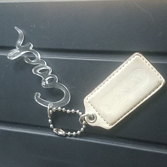 Coach Handbags - 2X Vintage Coach Bag Charm Keychain Tag & Transparent Logo